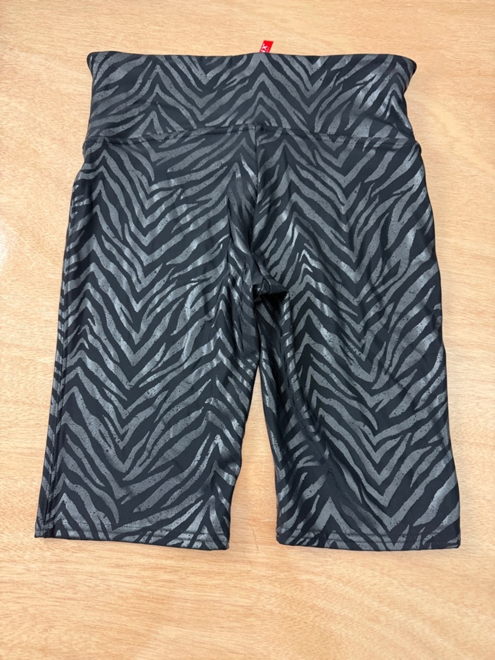 SPANX Black High-Waist Bike Shorts with Red Label